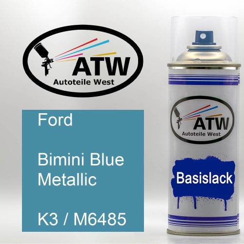 Ford, Bimini Blue Metallic, K3 / M6485: 400ml Sprühdose, von ATW Autoteile West.